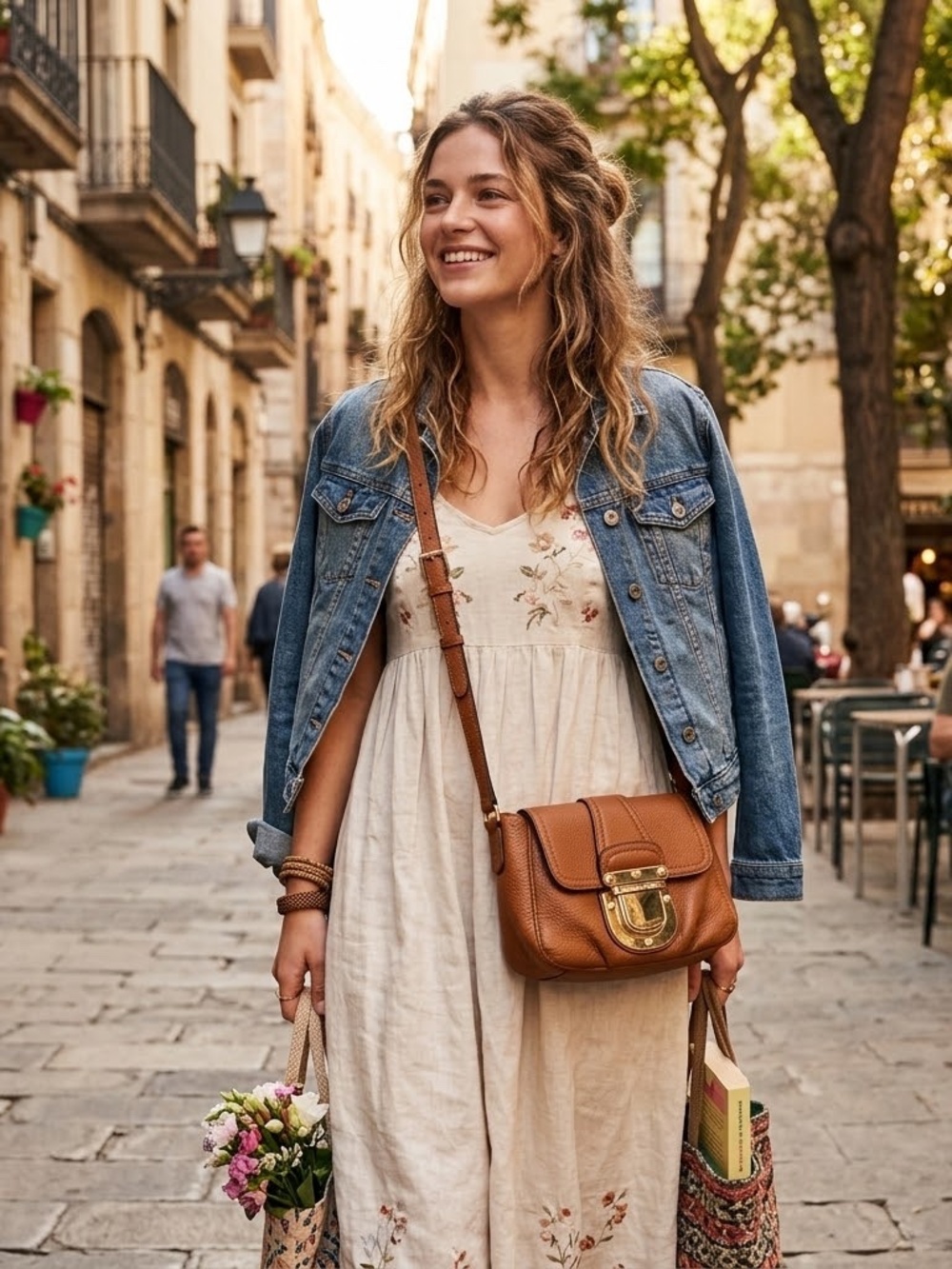 Michael Kors Genuine Leather Mini Crossbody Bag Tan -Camel Adjustable Strap.